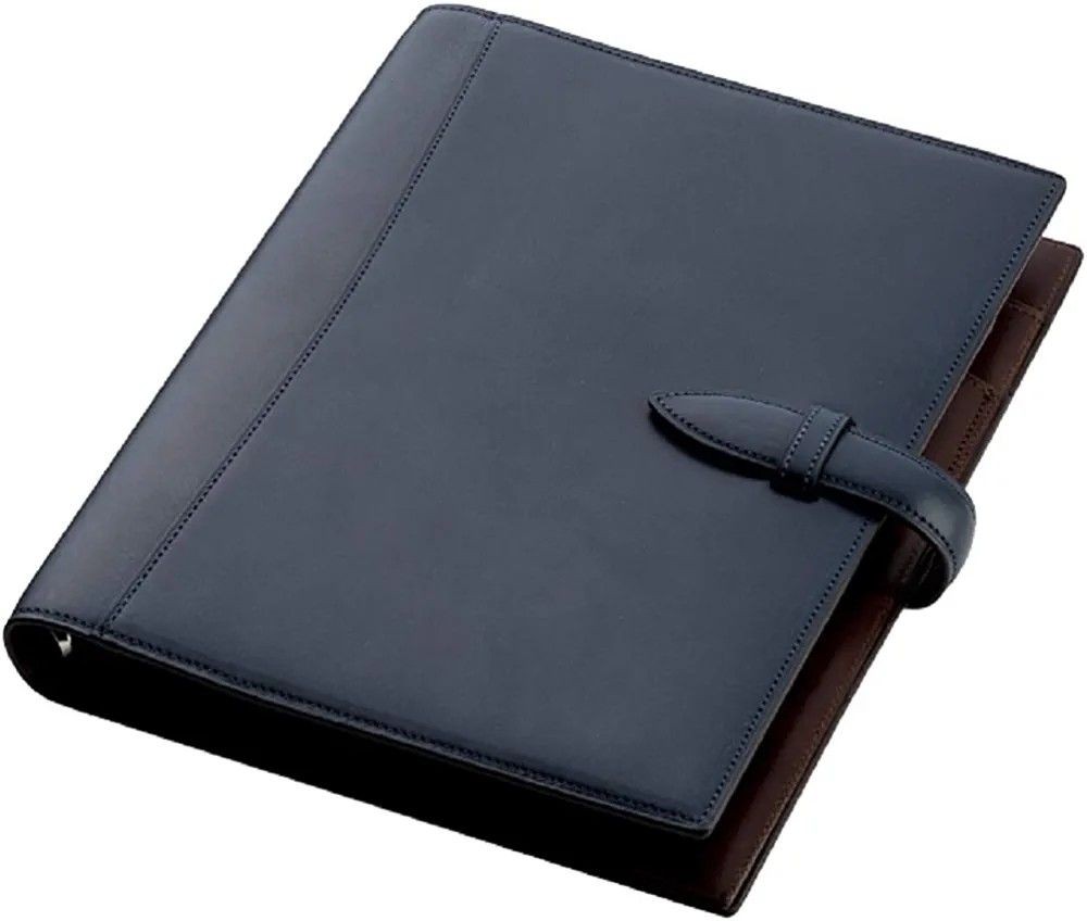 Brelio System Planner Binder A5 Bridle Leather Navy Brown CLAYTON UK Japan New