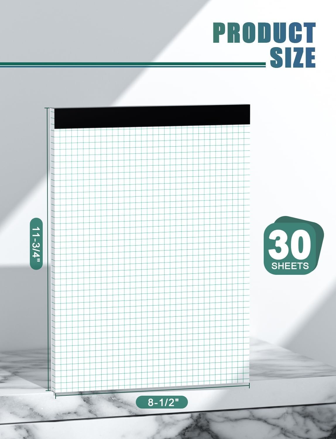 Graph Paper Pads, 8.5” x 11” Grid Notebook, 4×4 Quad Ruled, Perforated Top, 2…