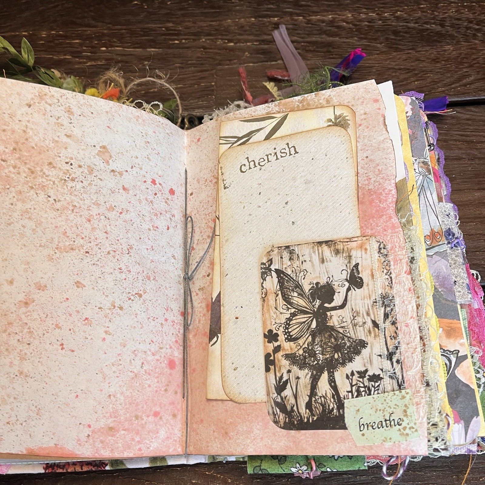 Butterfly Junk Journal Faith Floral Nature Flowers Softcover Decorated 3 Sig