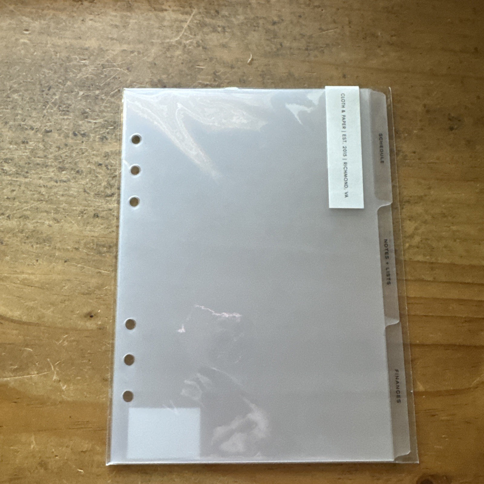 Cloth and Paper The Essentials Side Tab Planner Dividers Low Profile Matte A5