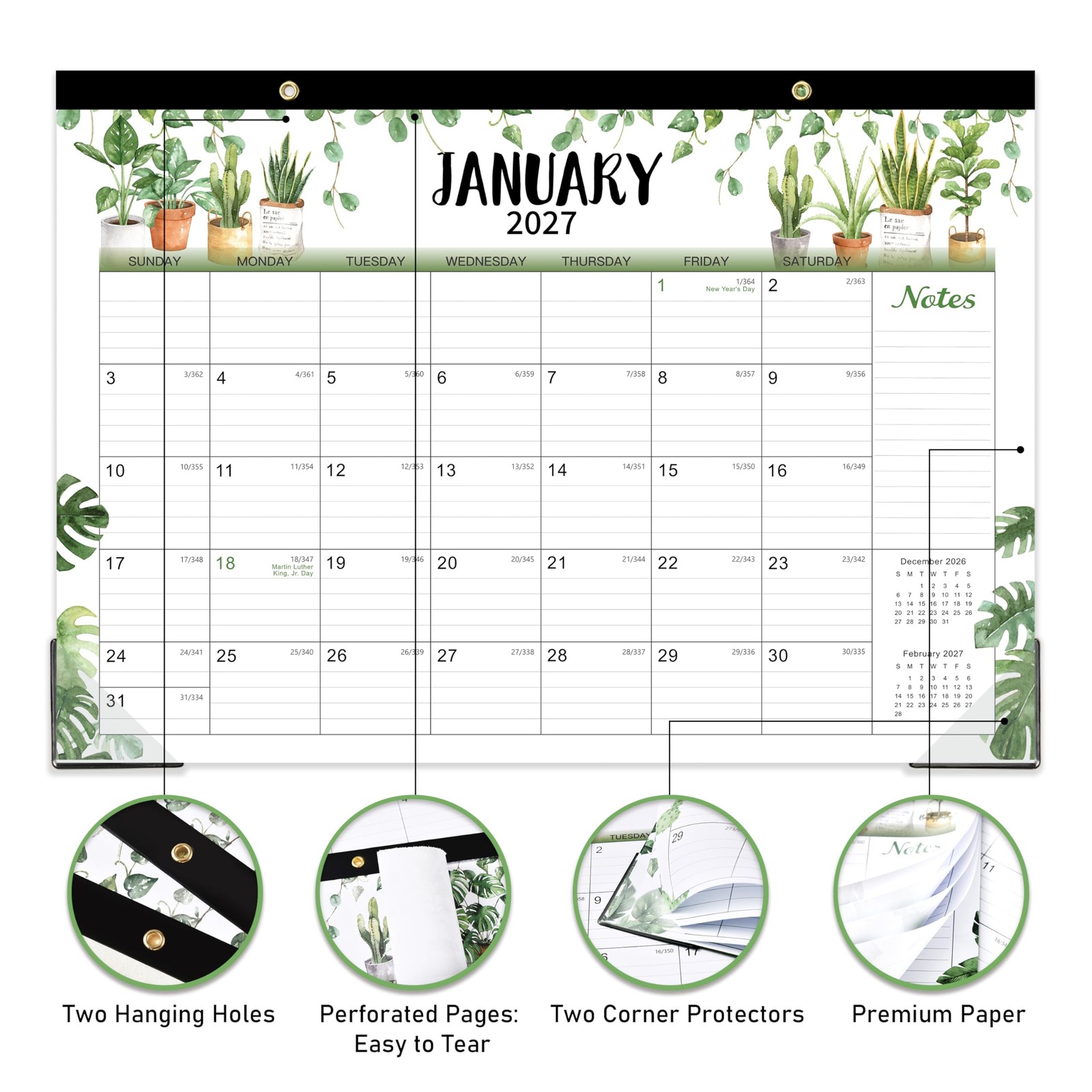 Desk Calendar 2026-2027 – Calendar, 18 Monthly Desk/Wall…