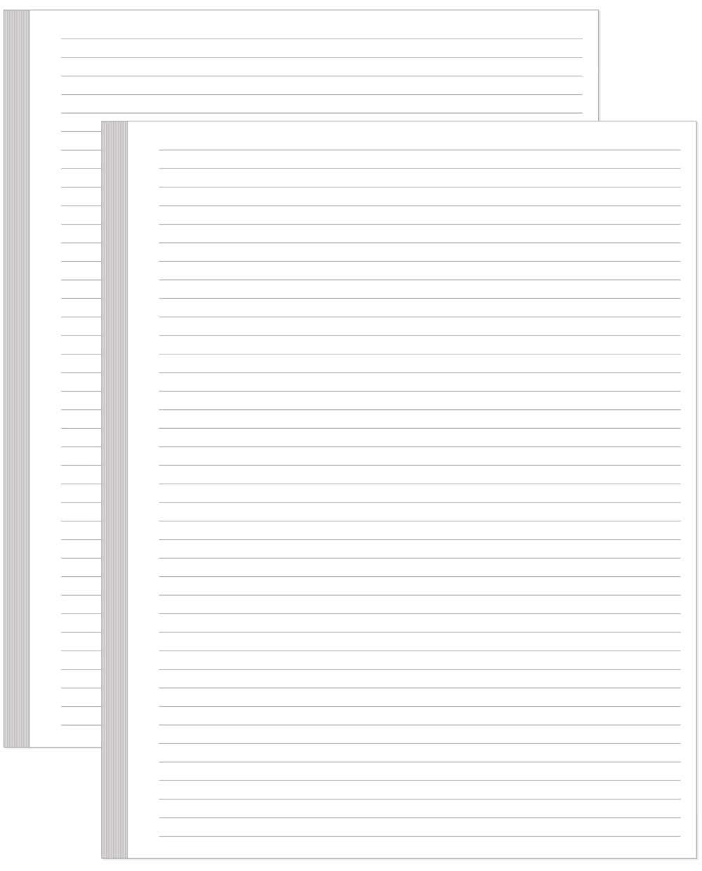 2 PCS Unpunched Line Paper 200 Sheets Loose Leaf Refills 100gsm 8.5×11 Inch