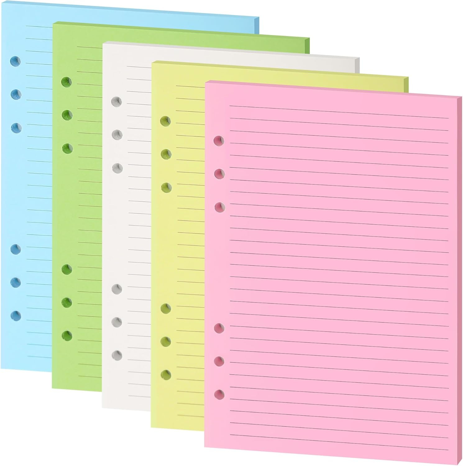Lined Refill Paper A5 Colorful Ruled Journal Fillers A5-LINED 5-color