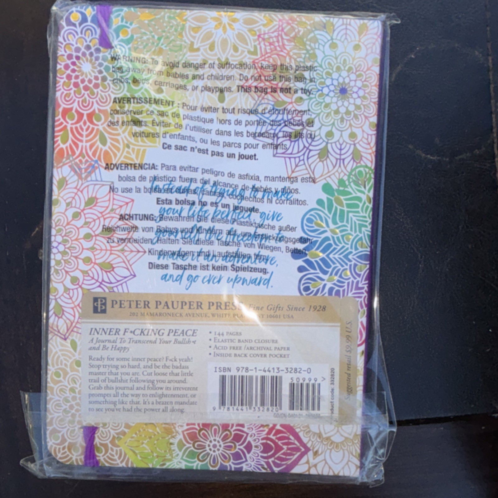 Peter Pauper Press Inner F*cking Peace Journal Elastic Band Acid Free Paper