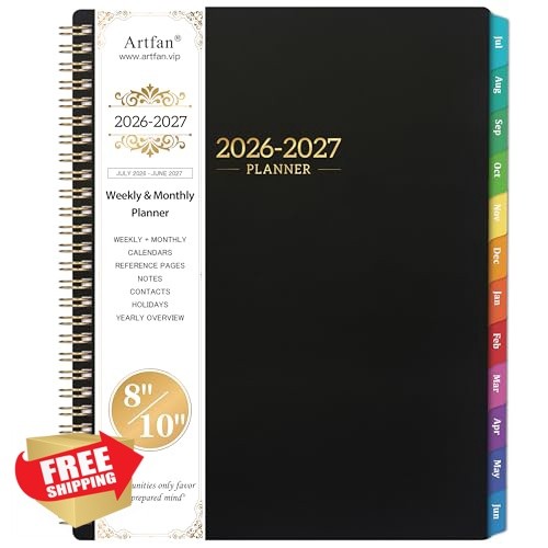 Artfan 2026-2027 planner 8″x10″ black