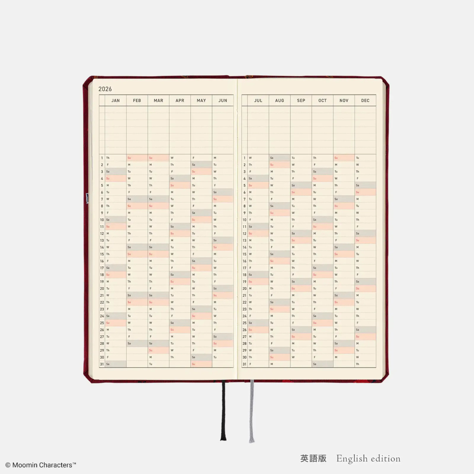 Hobonichi Techo Weeks With Pen Moomin Ito Planner English January Start