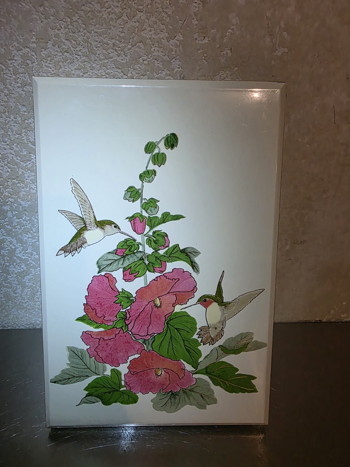 Vintage Otagiri Japan Lacquerware Address Book Hummingbird & Florals