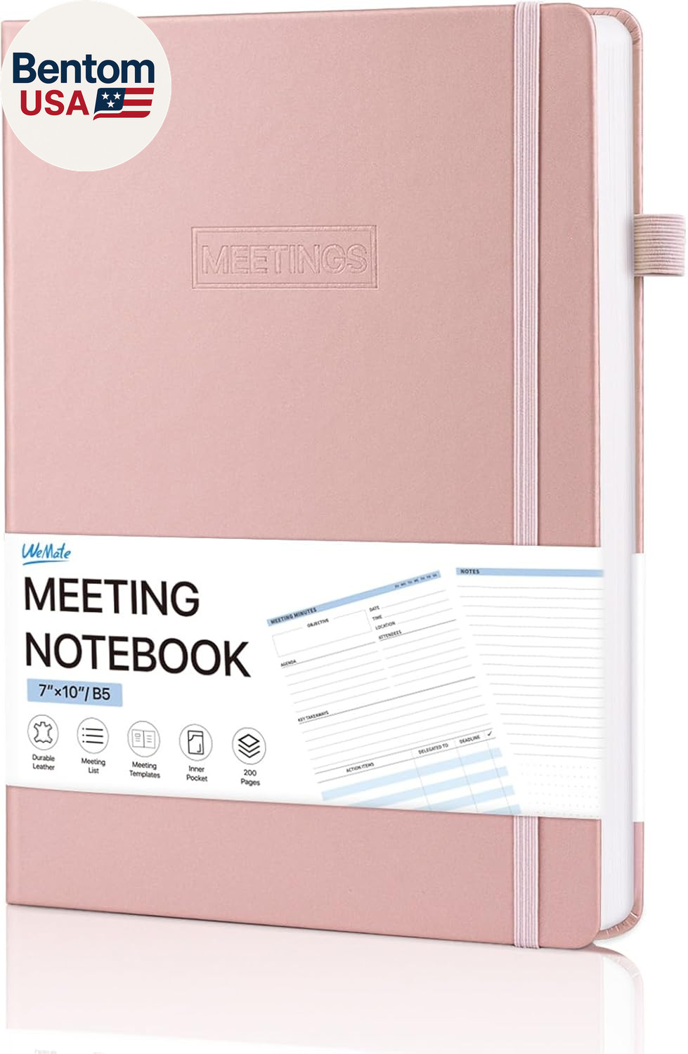 Meeting Notebook for Work, Work Planner Notebook with Action Items, B5 Size Proj