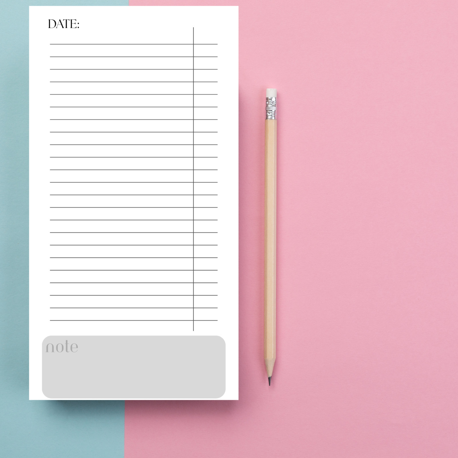 FSC Certified Lined Notepad | Date Section & Notes Area | Elegant Writing Pad