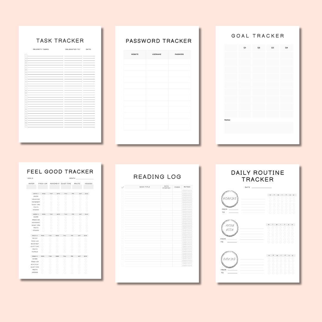ULTIMATE LIFE TRACKER BUNDLE – 30+ Printable Planner Pages Digital Download