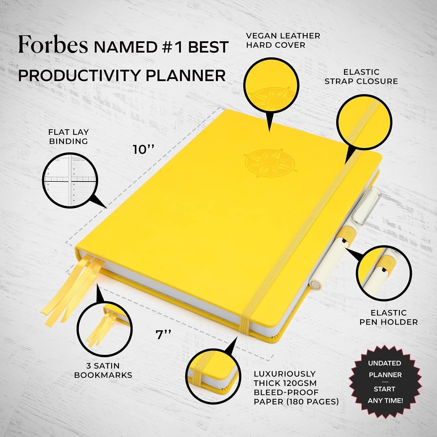 Pro – Undated Daily Planner – Medium B5 – Achieve Goals & Increase Productivi…