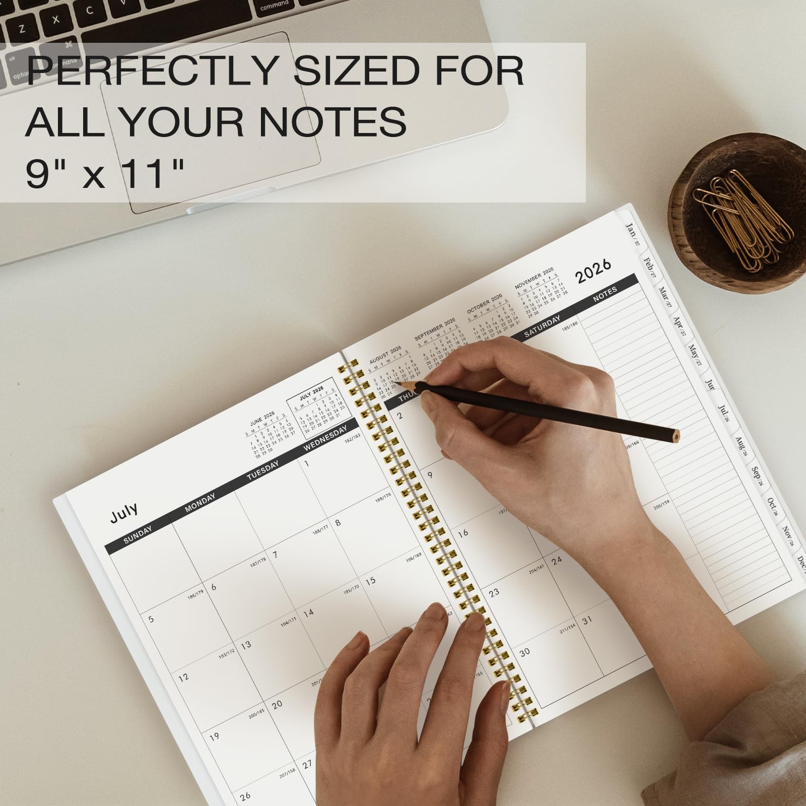 2026-2027 Monthly Planner – 2026-2027, JUL. 9” x 11”, Green