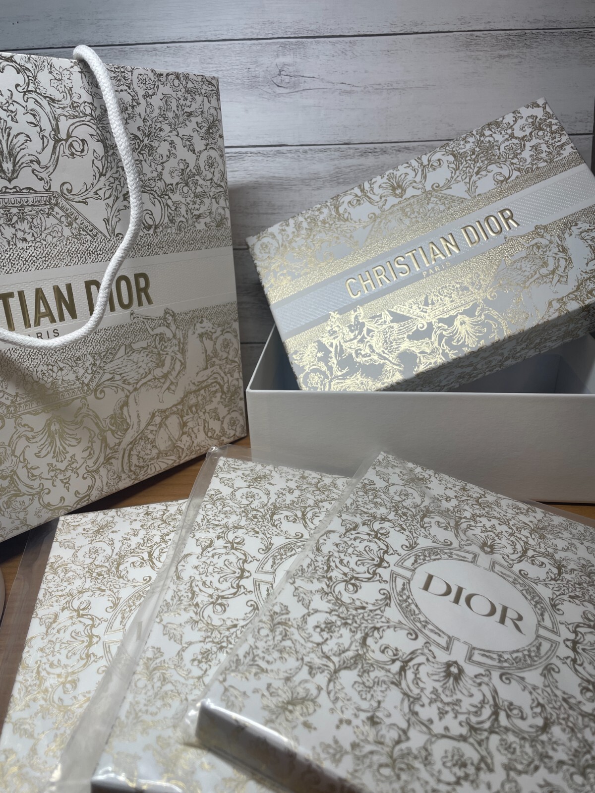 Dior Notebook 3 SET Novelty & Holiday Gift Box & Paper Bag 2023 Authentic NEW