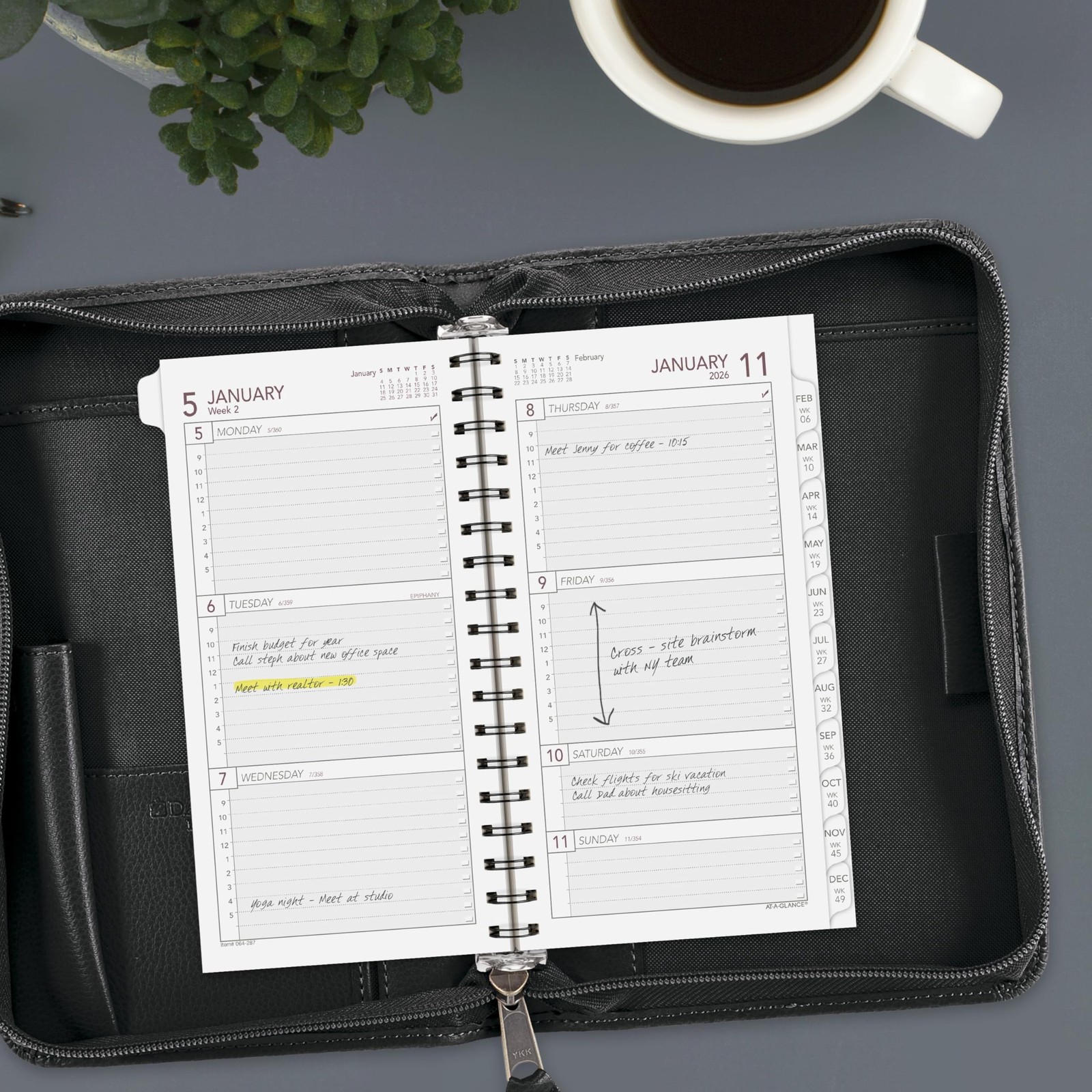 2026 Planner Refill, Weekly, 3-1/4″ x 6-1/2″, Portable Size 2 (064-287-26)