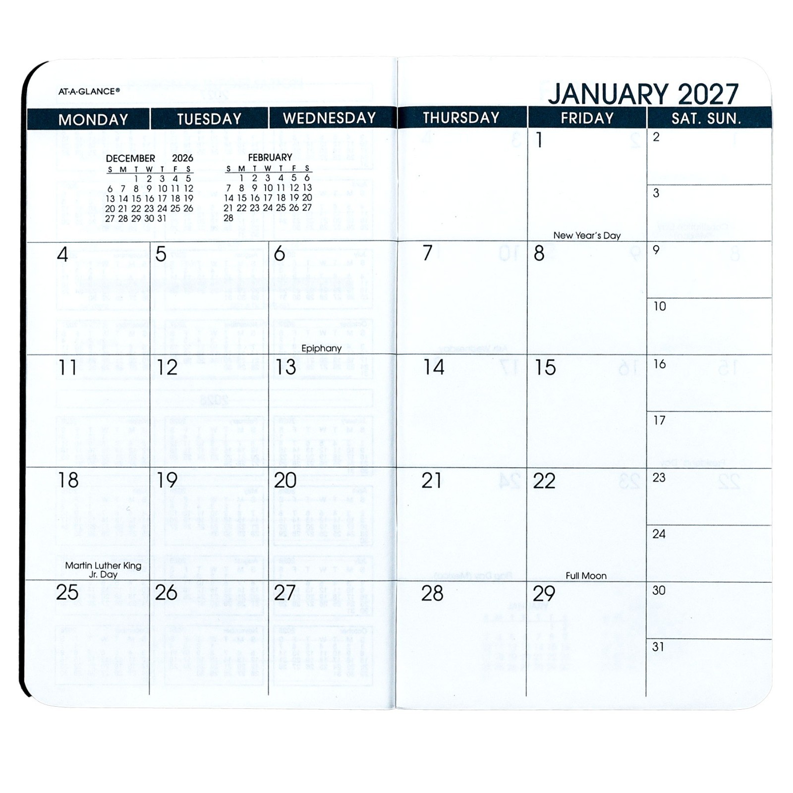 2026 & 2027 At-A-Glance 70-024-05 Two Year Monthly Planner, 3-1/2 x 6″
