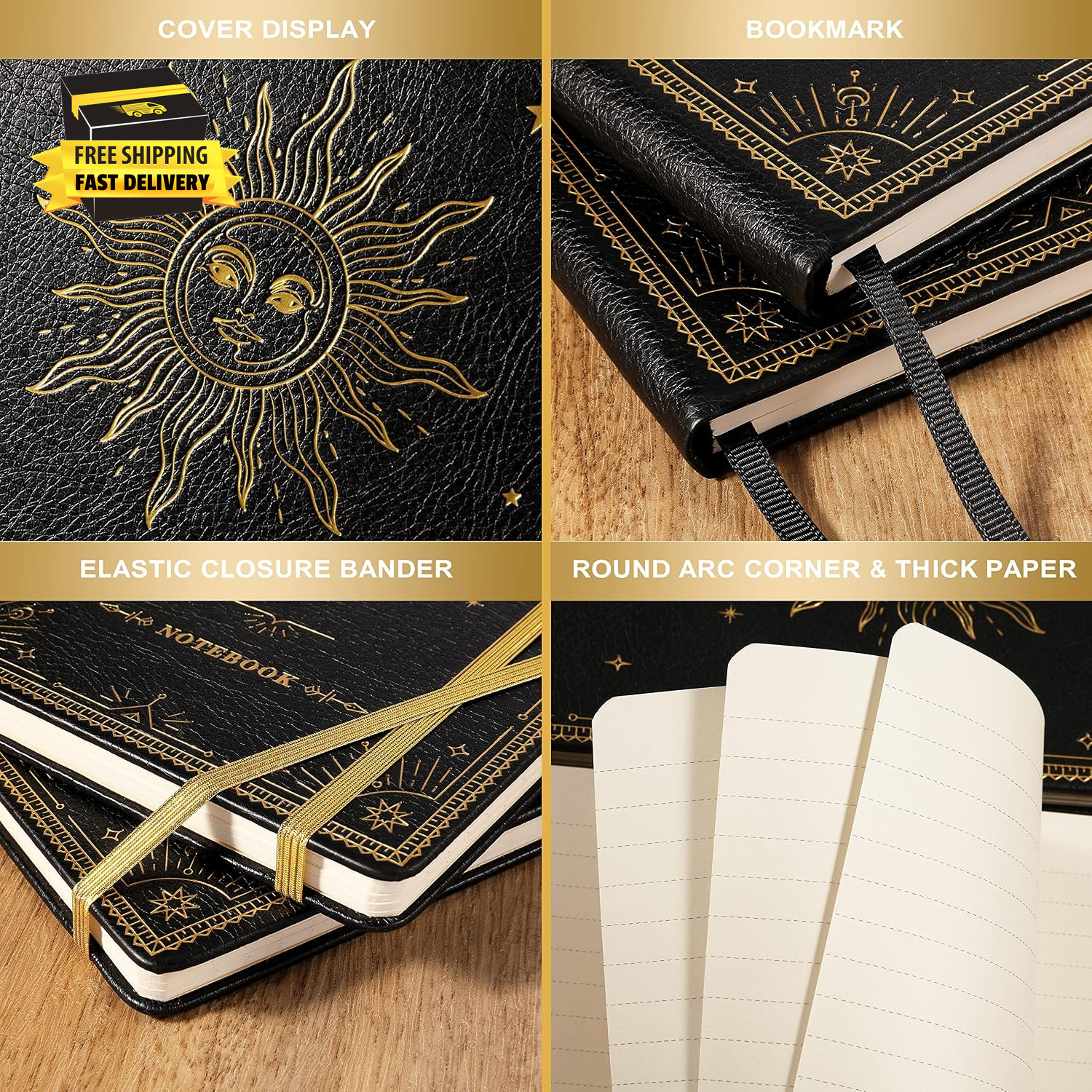 Ruled Notebook/Journal – Premium Thick Paper Classic Writing Notebook with Pocke