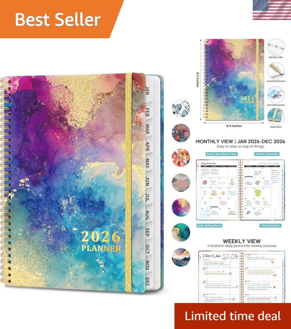 2026 Planner, Weekly and Monthly Calendar Planner Book, January 2026 – Decemb…