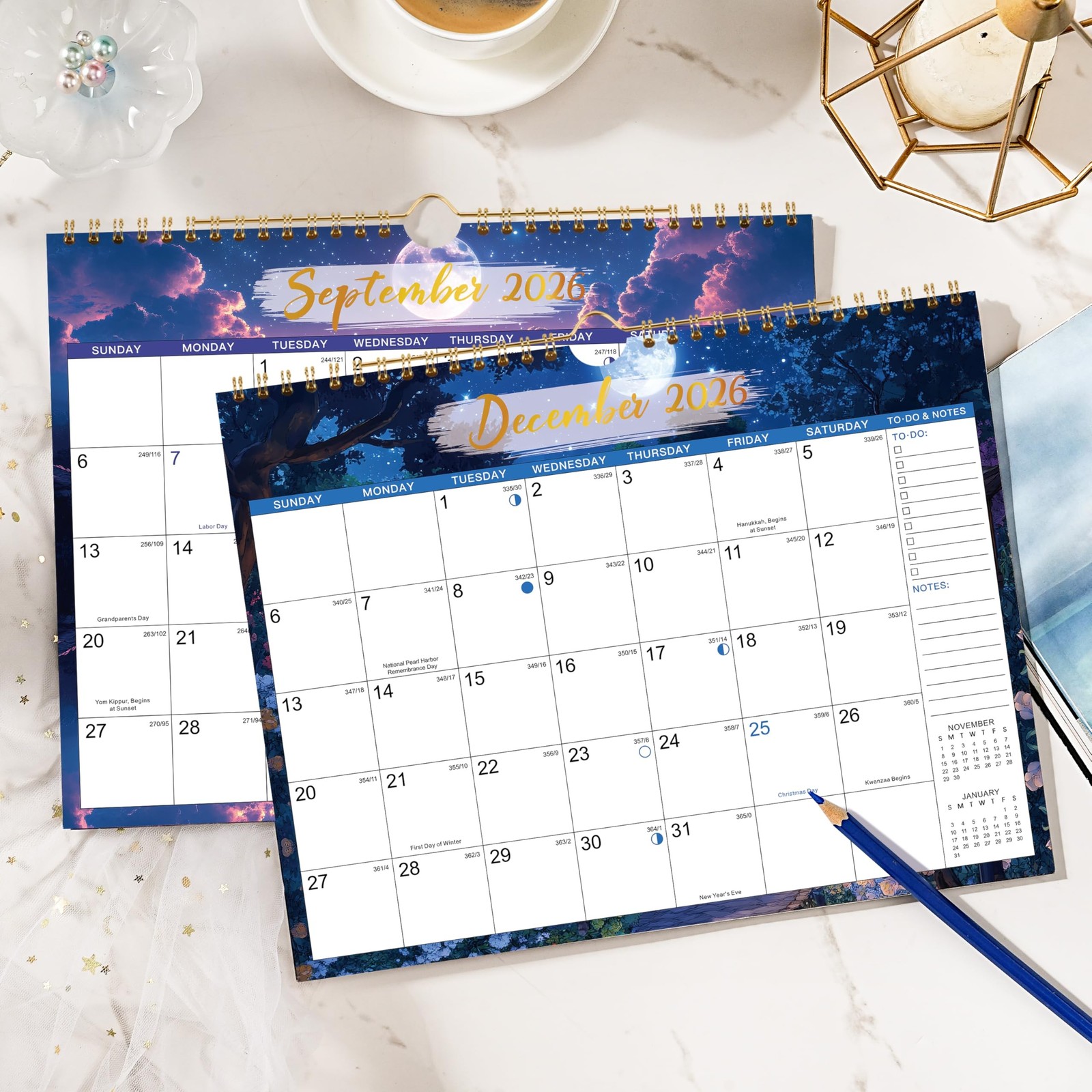 Calendar 2026-2027 – 2026-2027 Wall Calendar, JUL 2026 – DEC 2026, 11″ x 8.5″…