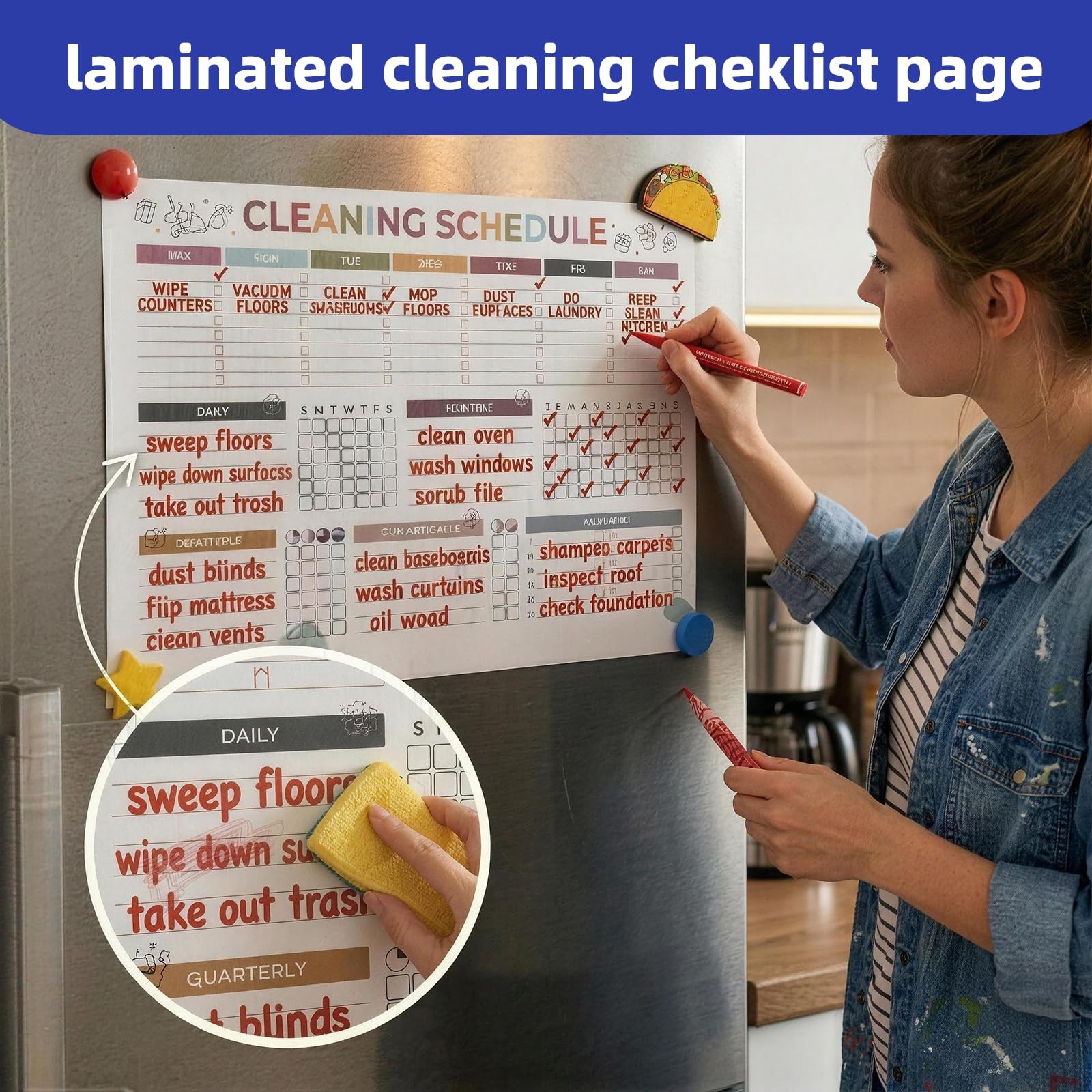 Reusable Adhd Cleaning Planner 2026 – House Cleaning Schedule And Checklist With