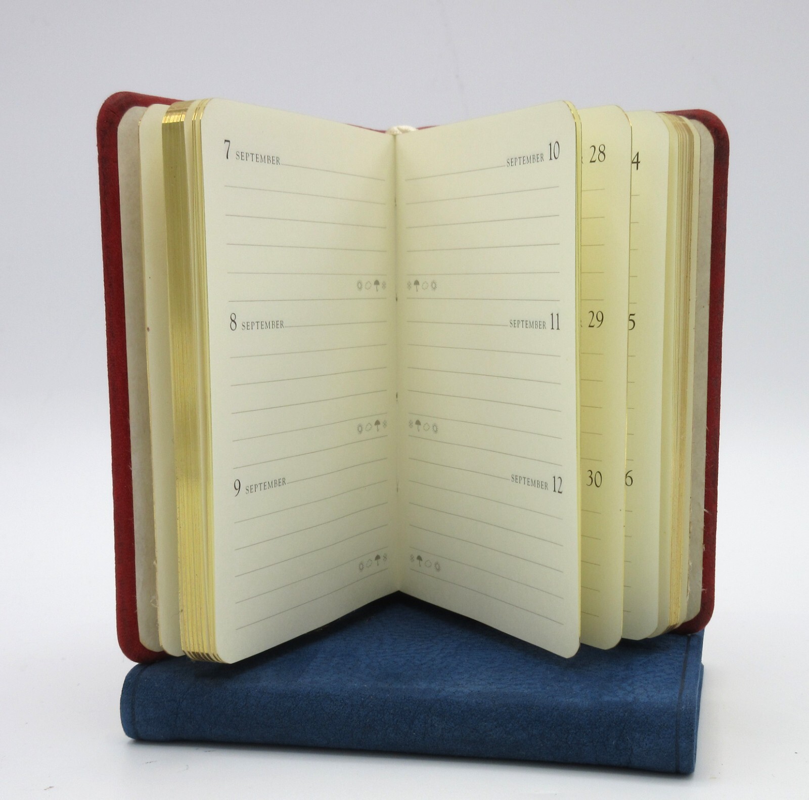 Mini 3×4″ Datebook Notebook The Sporting Life Suede Cover Post Miniatures RED