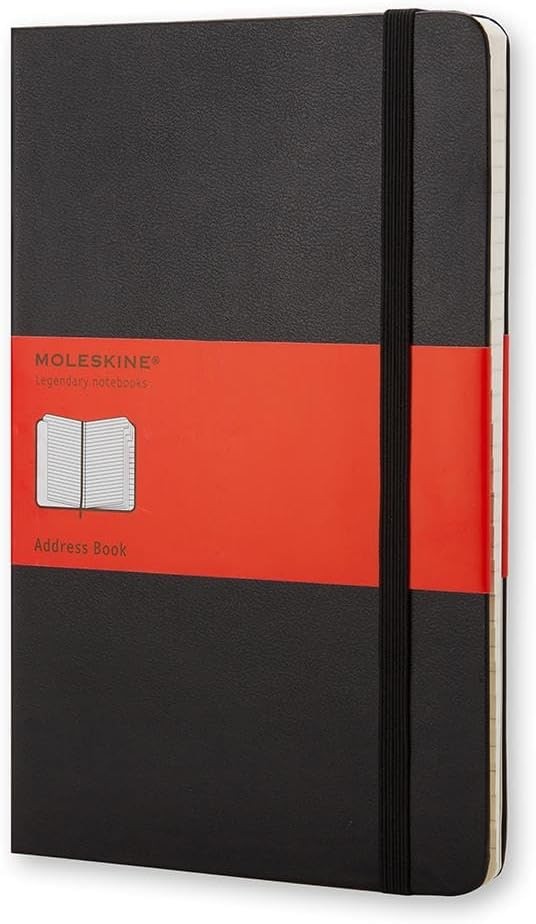 Moleskine PRO Address Book, Hard Cover, Pocket (3.5″ x 5.5″) Black, 192 Pages