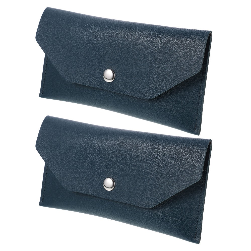 2Pcs Slim PU Cash Envelope Wallet Reusable Money Holder Travel Document Pouch
