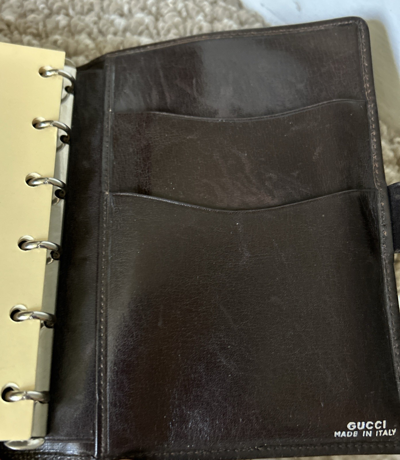 Vintage 1974 Gucci Brown Leather Mini Agenda/Wallet Made In Italy /No Pen