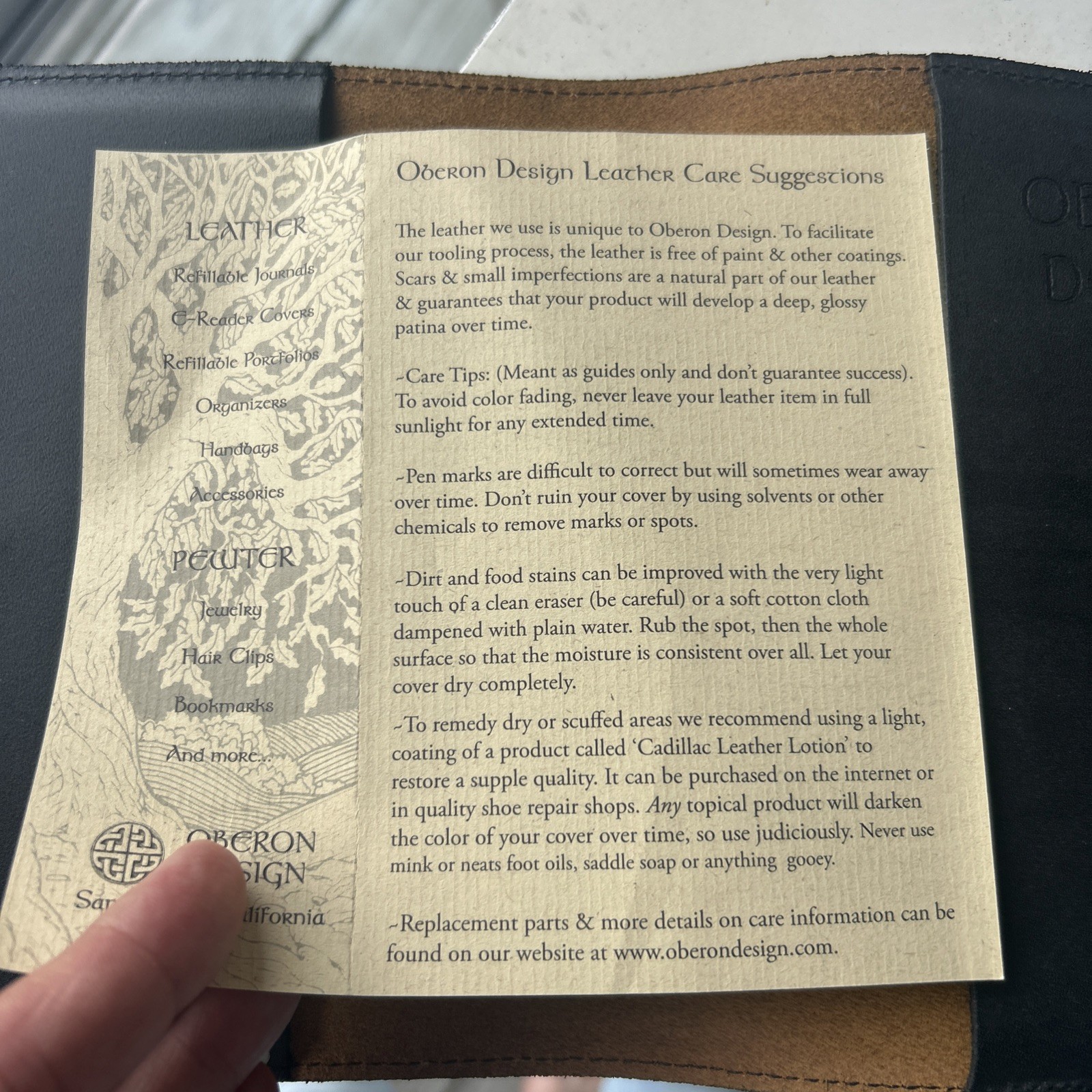 oberon design leather journal