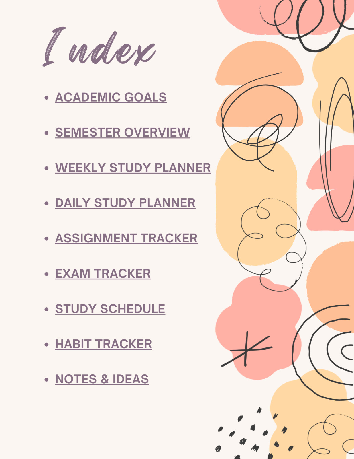 Digital Student Planner PDF | Study, Exam Tracker & Productivity Organizer