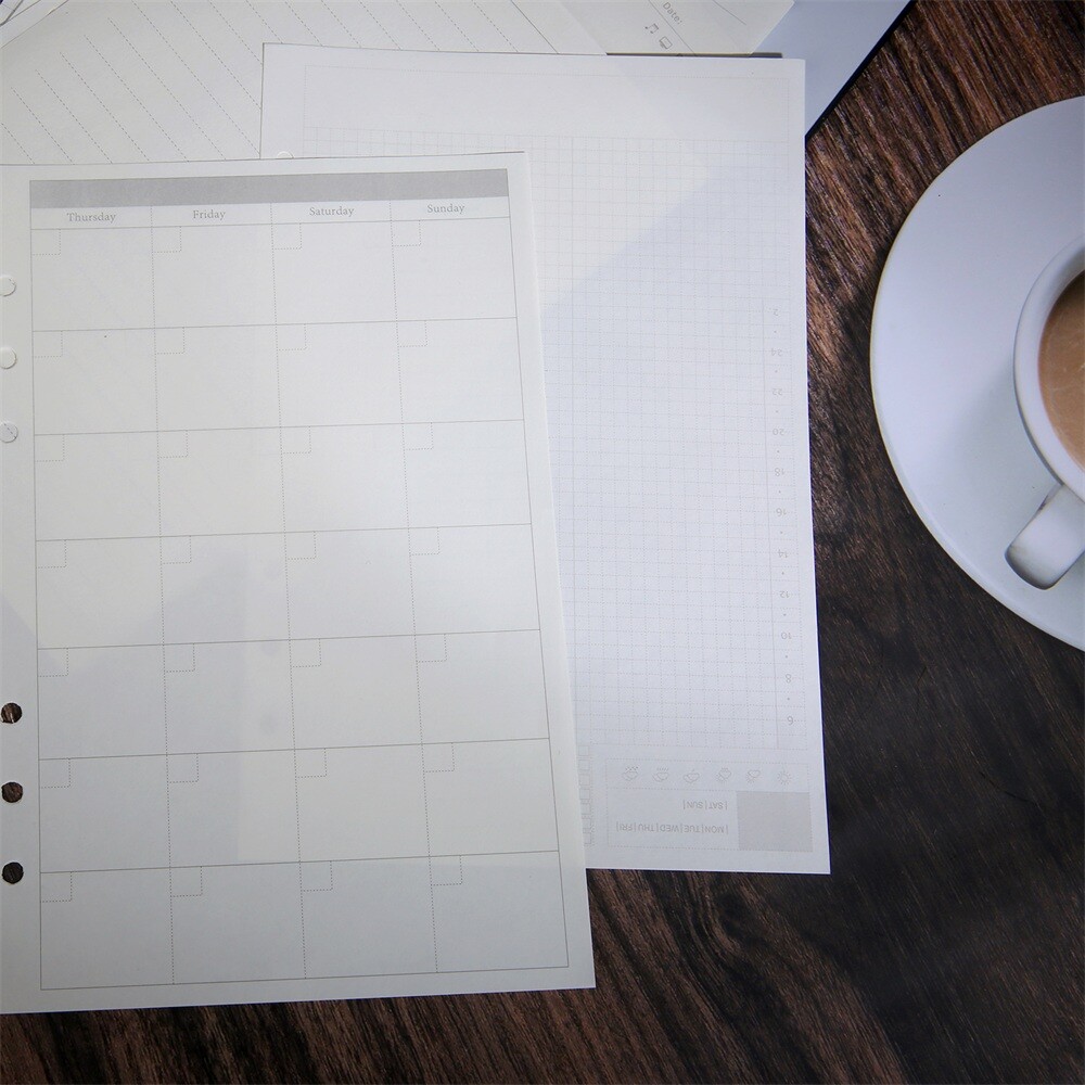 1 Copy Binder Notebook Paper A5 Refill Paper Loose Leaf 45 Pages 21x14cm 9 Type
