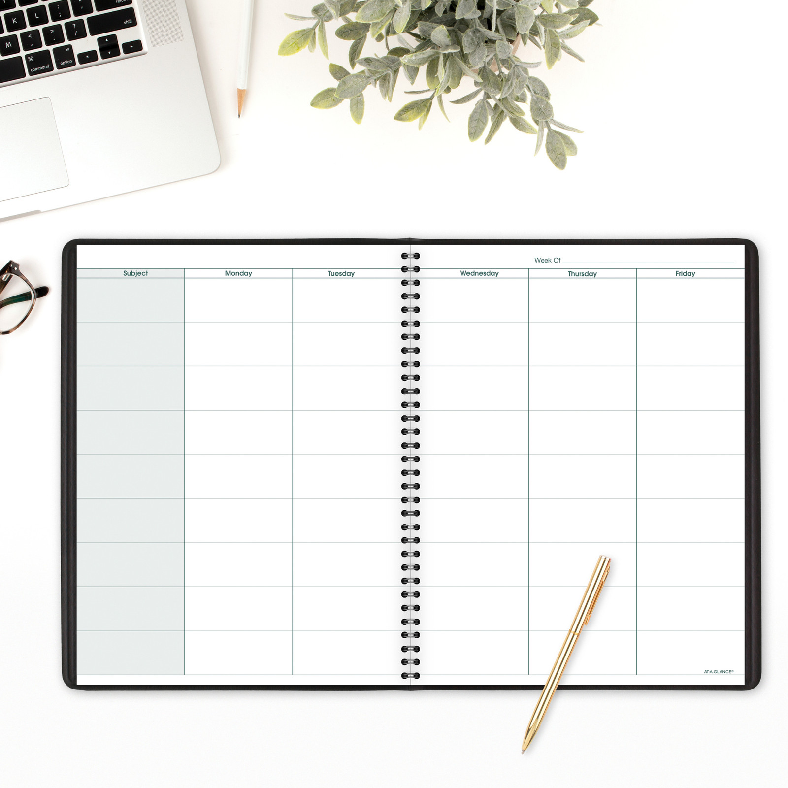 At-A-Glance Teacher Planner [Undated]: 8-1/4 in. x 11 in. (Black)