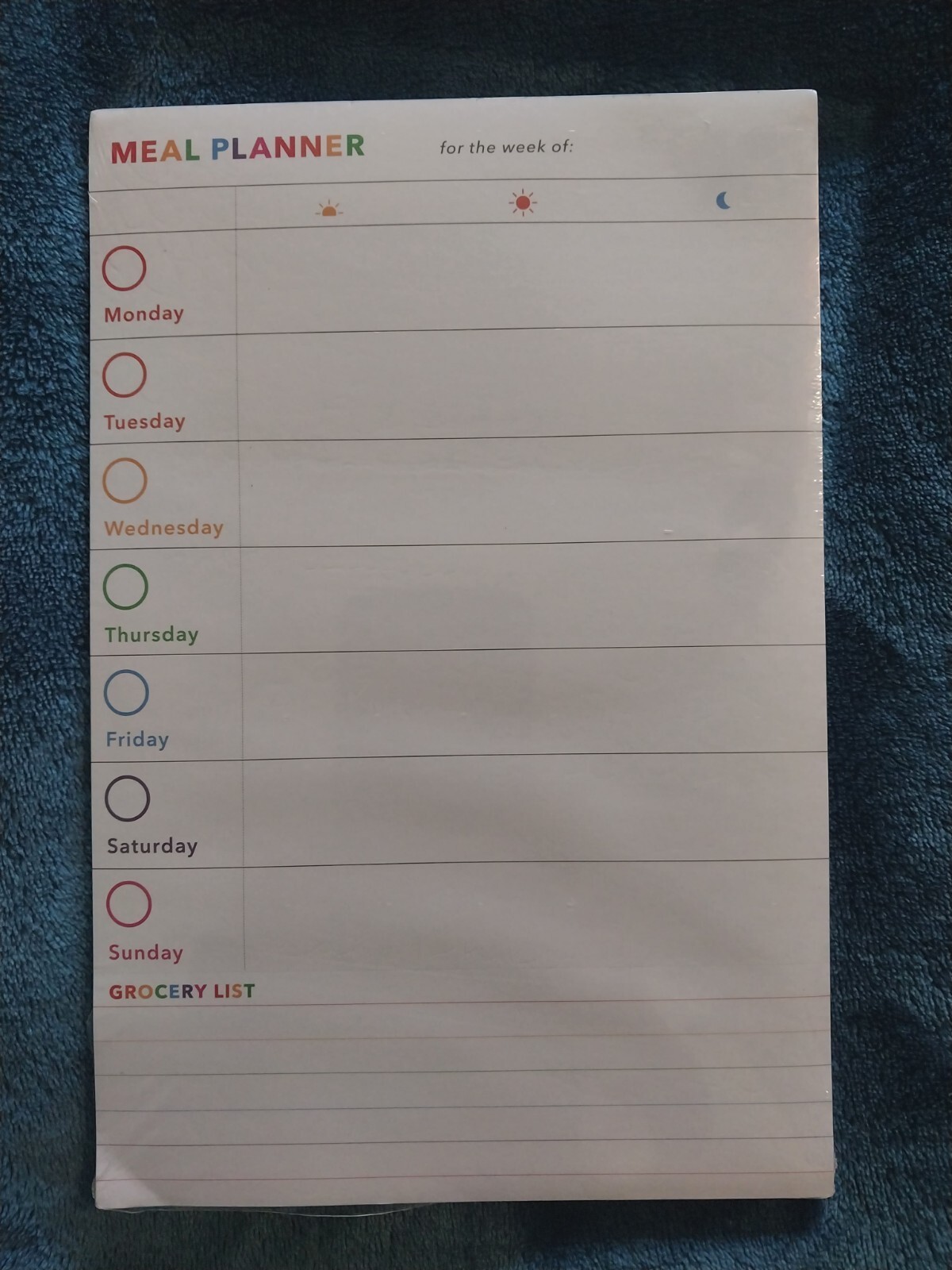 Paperage Magnetic Meal Planner Notepad 70 Tear-Off Sheets