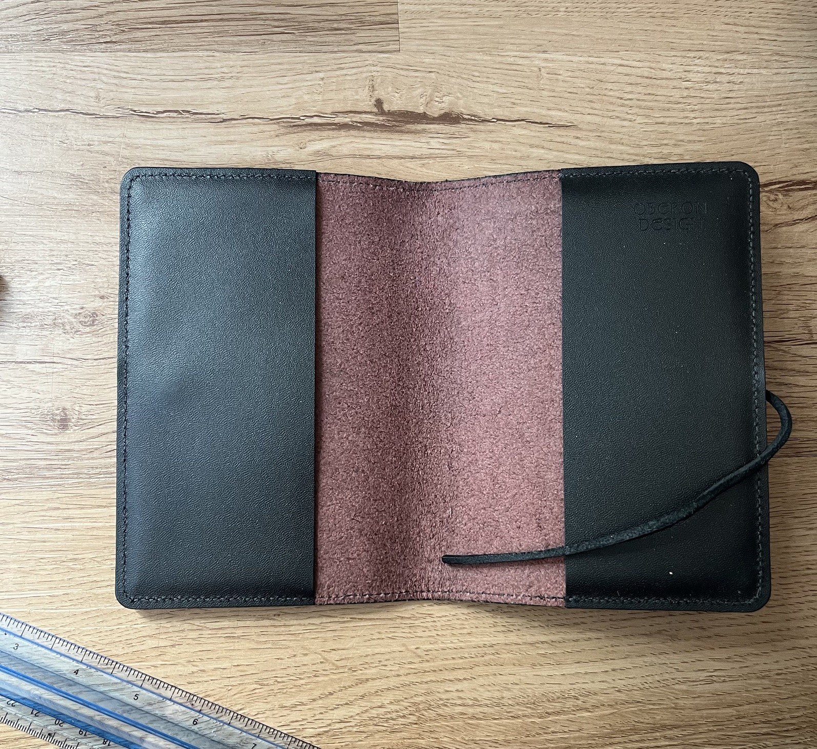Oberon Design Florentine Small Journal In Wine !BUTTON LOOSE! Read description.