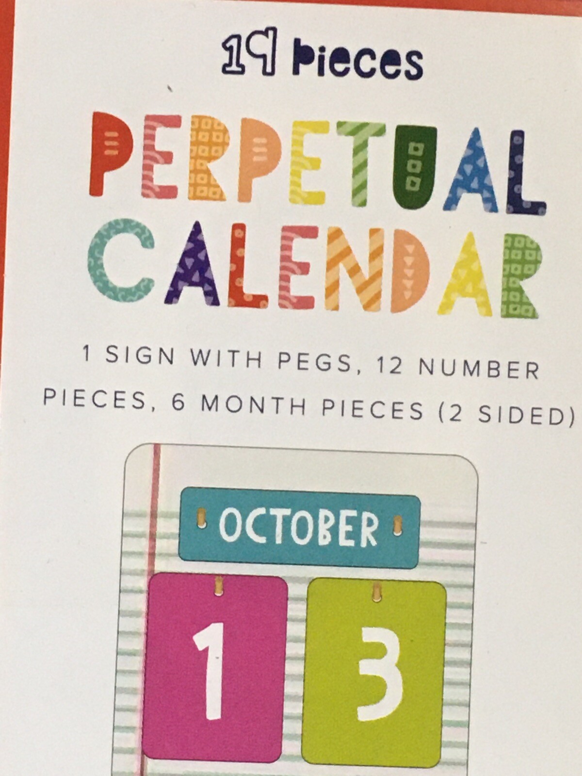 SET OF 2 COLORFUL WOOD PERPETUAL DESK CALENDAR