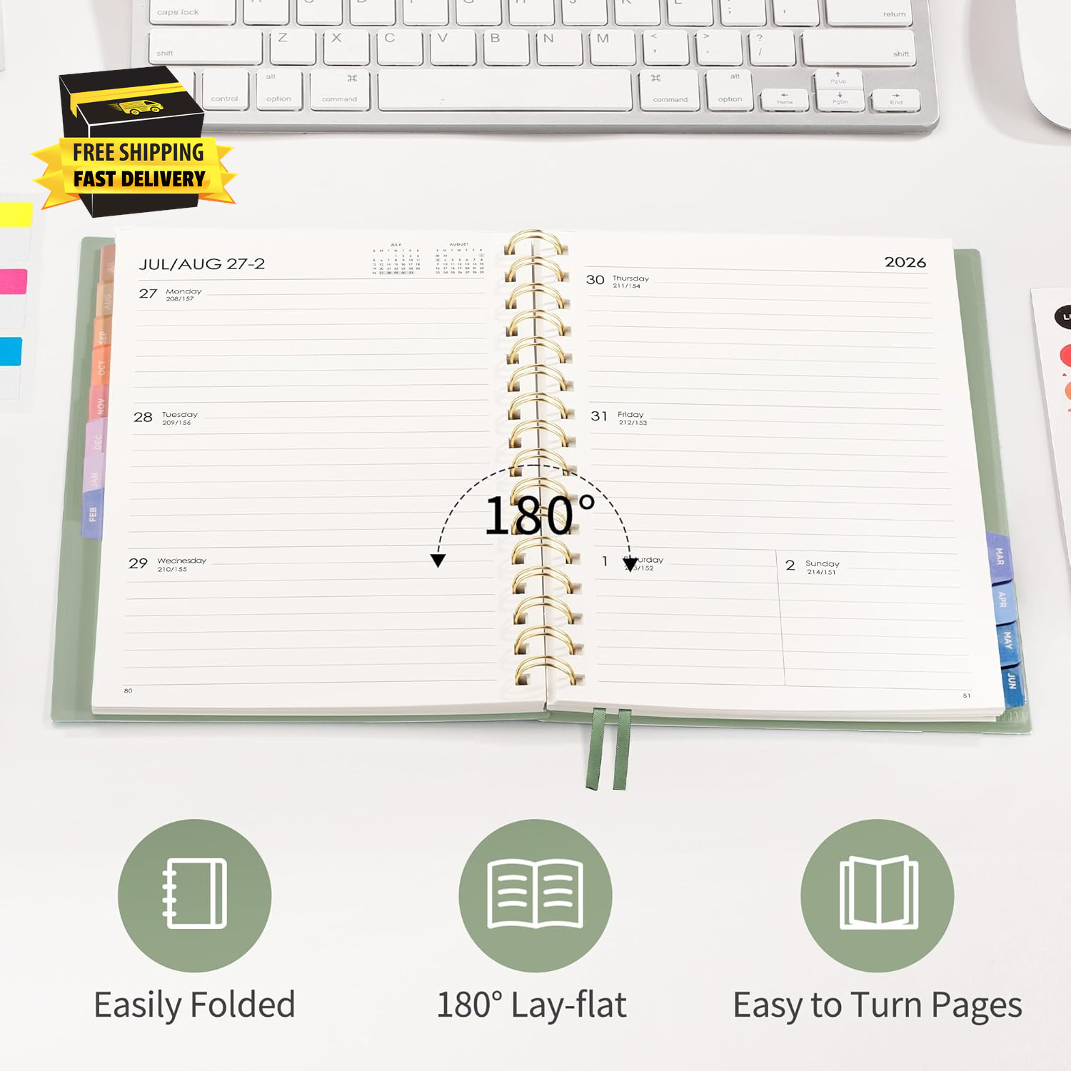 Academic Planner 2026-2027, Weekly and Monthly, July 2026 – June 2027, Medium Si