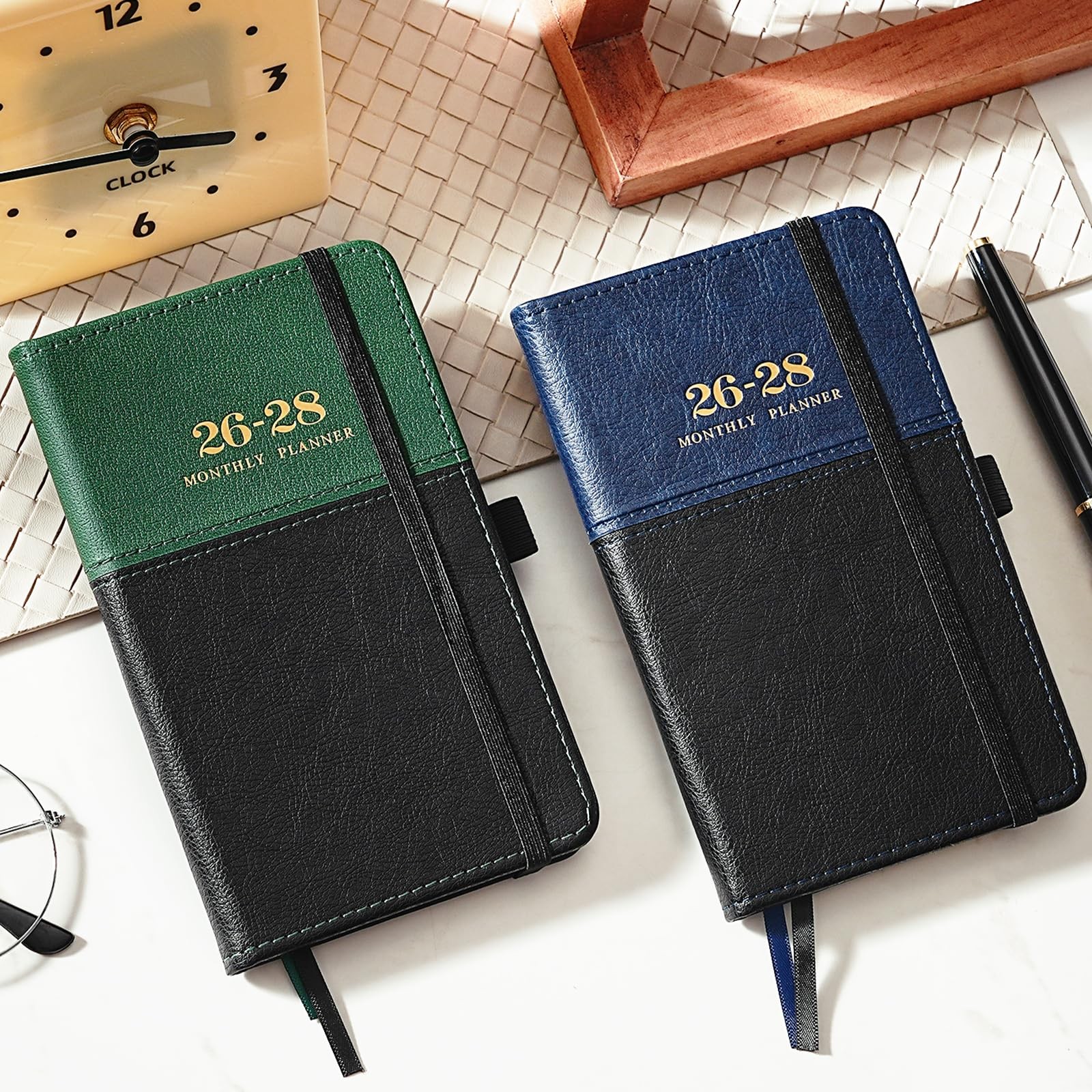 2026-2028 Pocket Calendar/Planner – 3 Year Monthly 6.4″ x 3.8″, Green