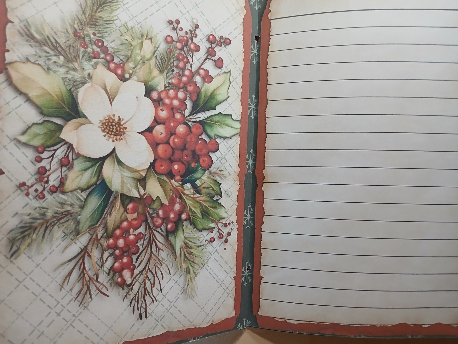Junk Journal Booklet “RUSTIC CHRISTMAS 2″ Lg 6″x9” 40pg Holiday Cozy Ephemera +