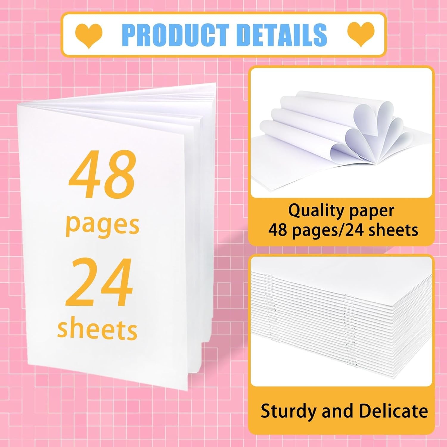 100 Pcs White Blank Notebook for Kids 5.5 x 8.5 Inches Unlined Journal