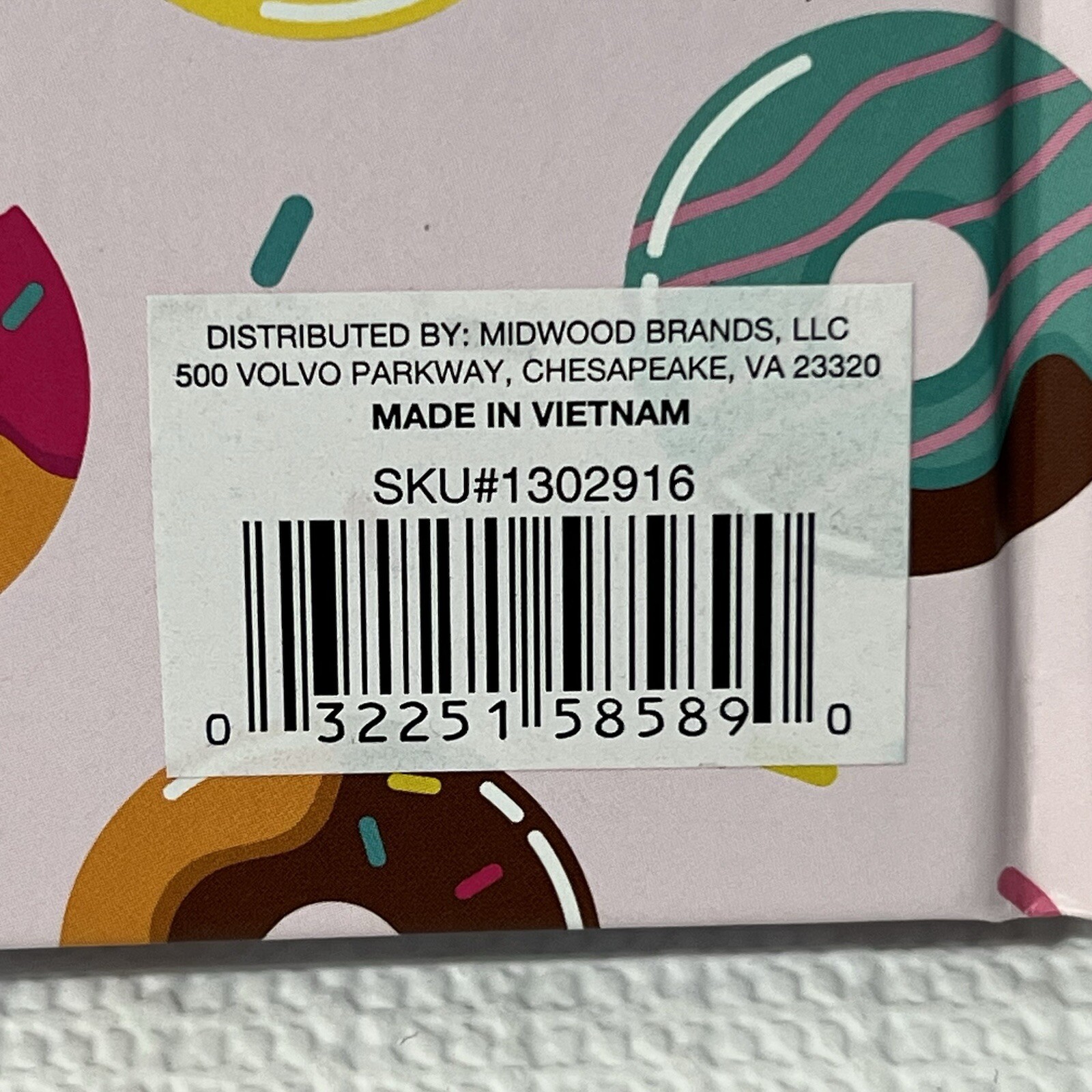 DONUT Hardcover Notebook Journal Pink Colorful Lined Flap
