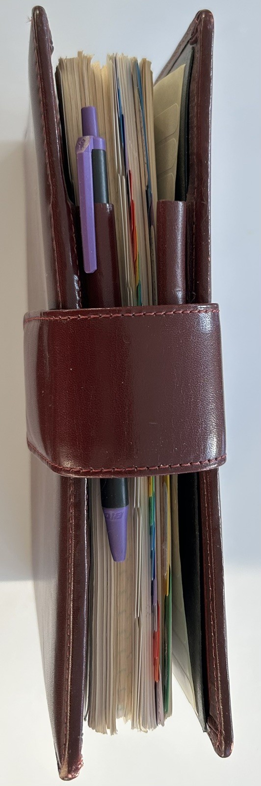 Vintage 1994 Day-Timer Brown Leather 3 Ring Planner Organizer 9.5 X 7