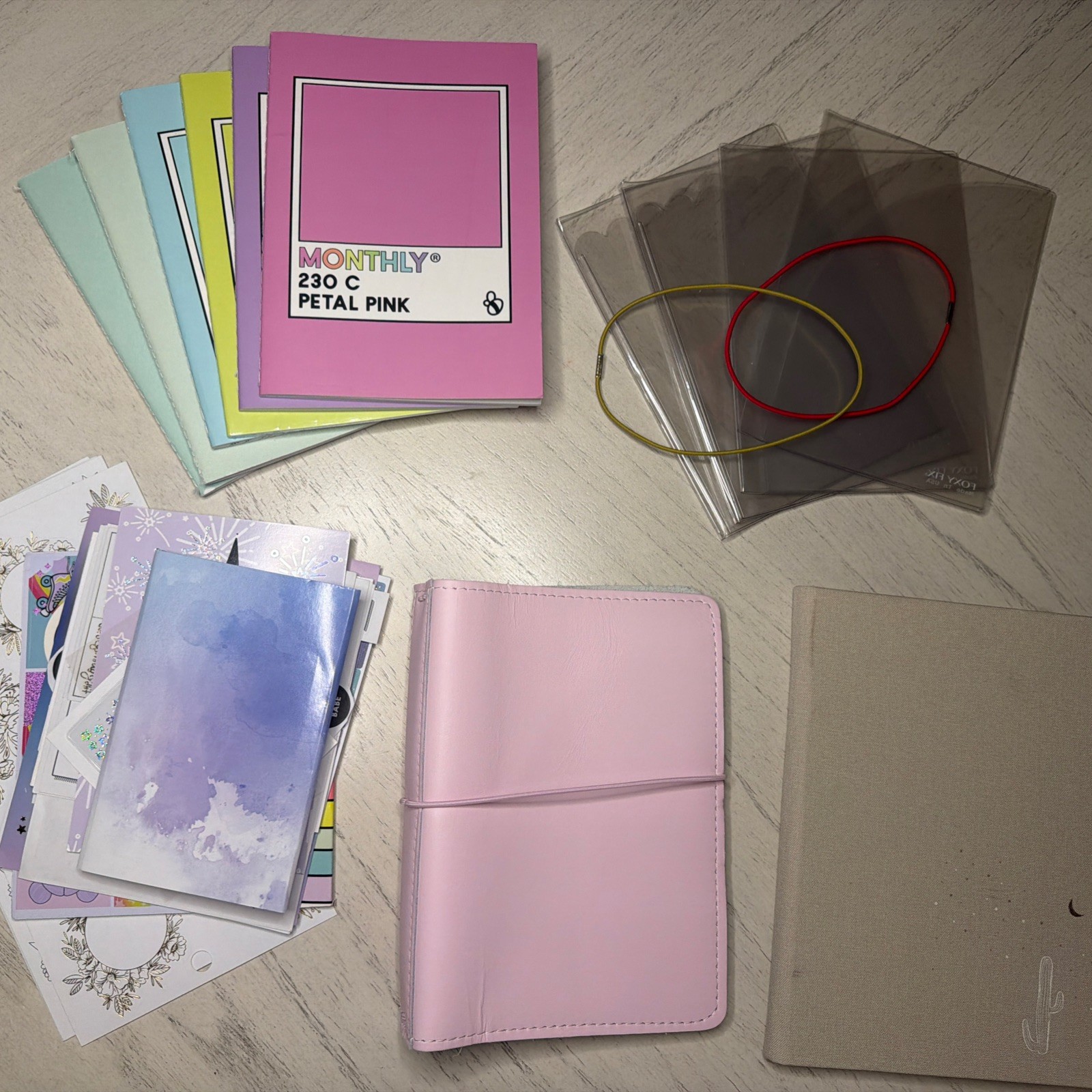 New Foxy Fix B6 Leather Pink Travelers Notebook Inserts Stickers + Mystery Gifts