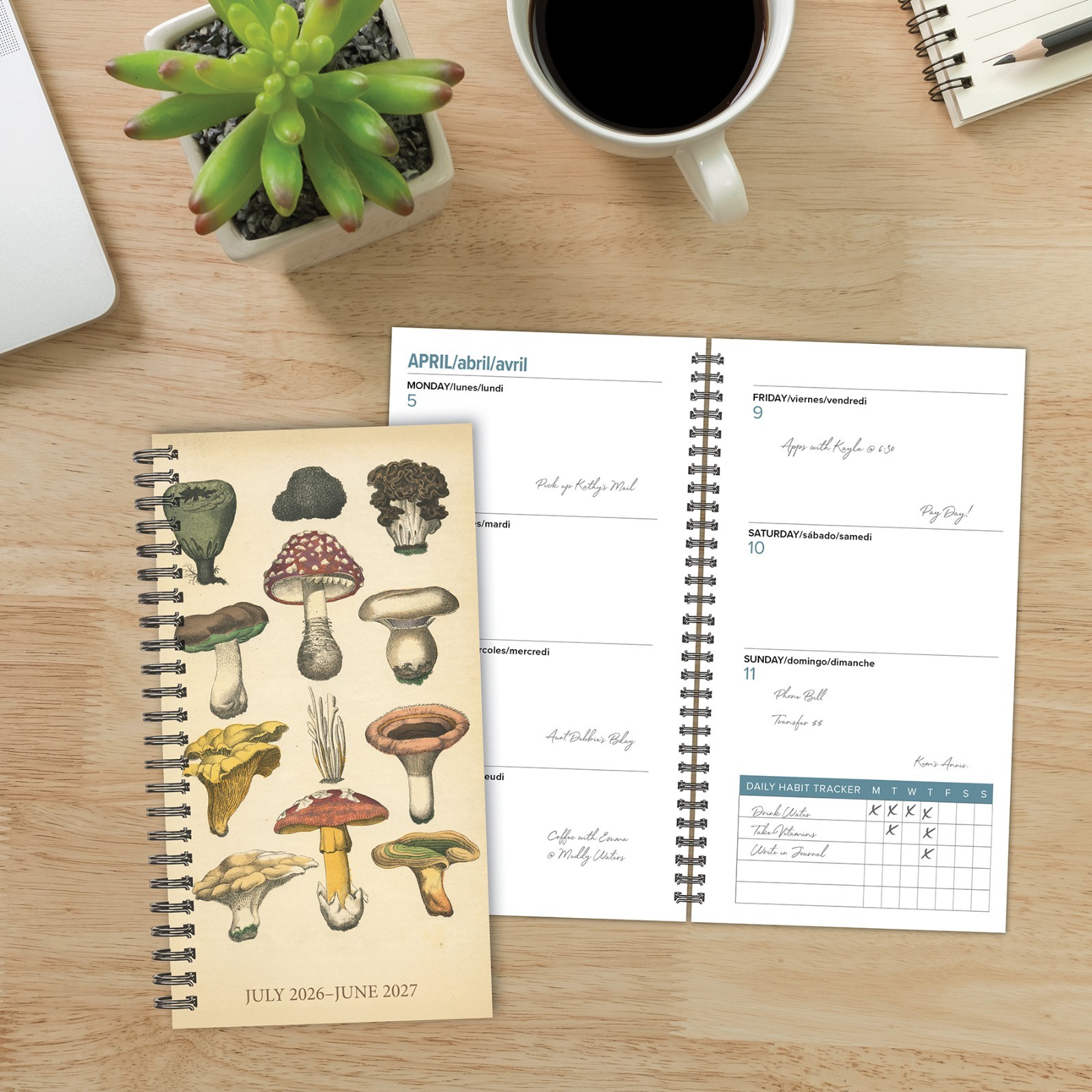 Fungi Files AY July 2026 – June 2027 3.5″ x 6.5″ Softcover Weekly Spiral Planner