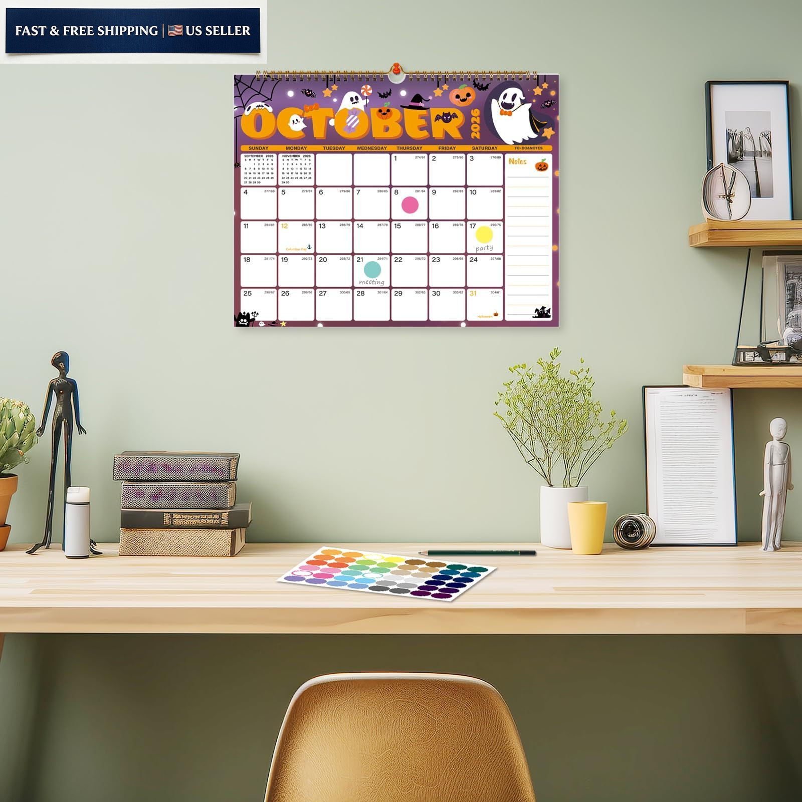 XISIDO 2026-2027 Wall Calendar, Calendar Seasonal