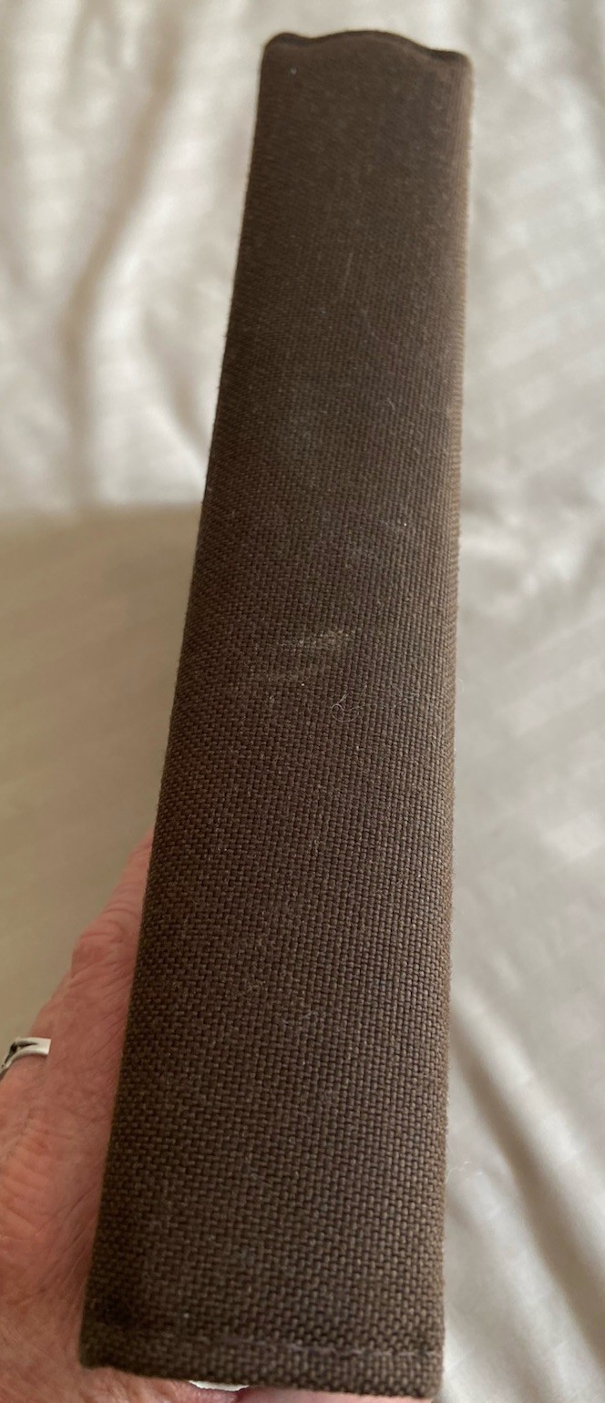 Vintage Brown Fabric Day Timer 7 Ring Classic Planner Binder Open Organizer