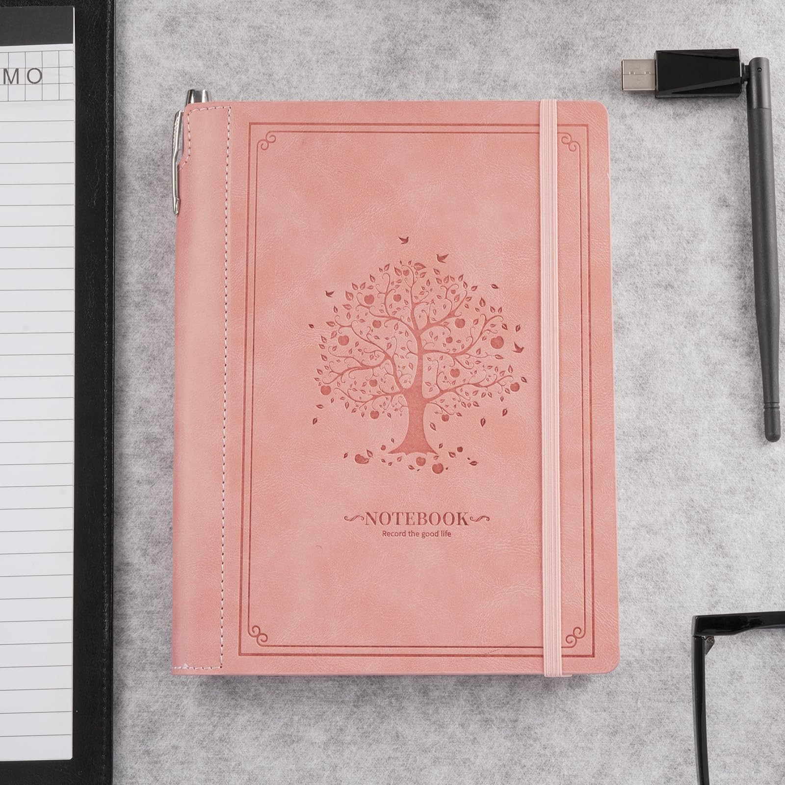 OnMove Lined Notebook Journal for Women Men 320 Pages A5 Hardcover Pink