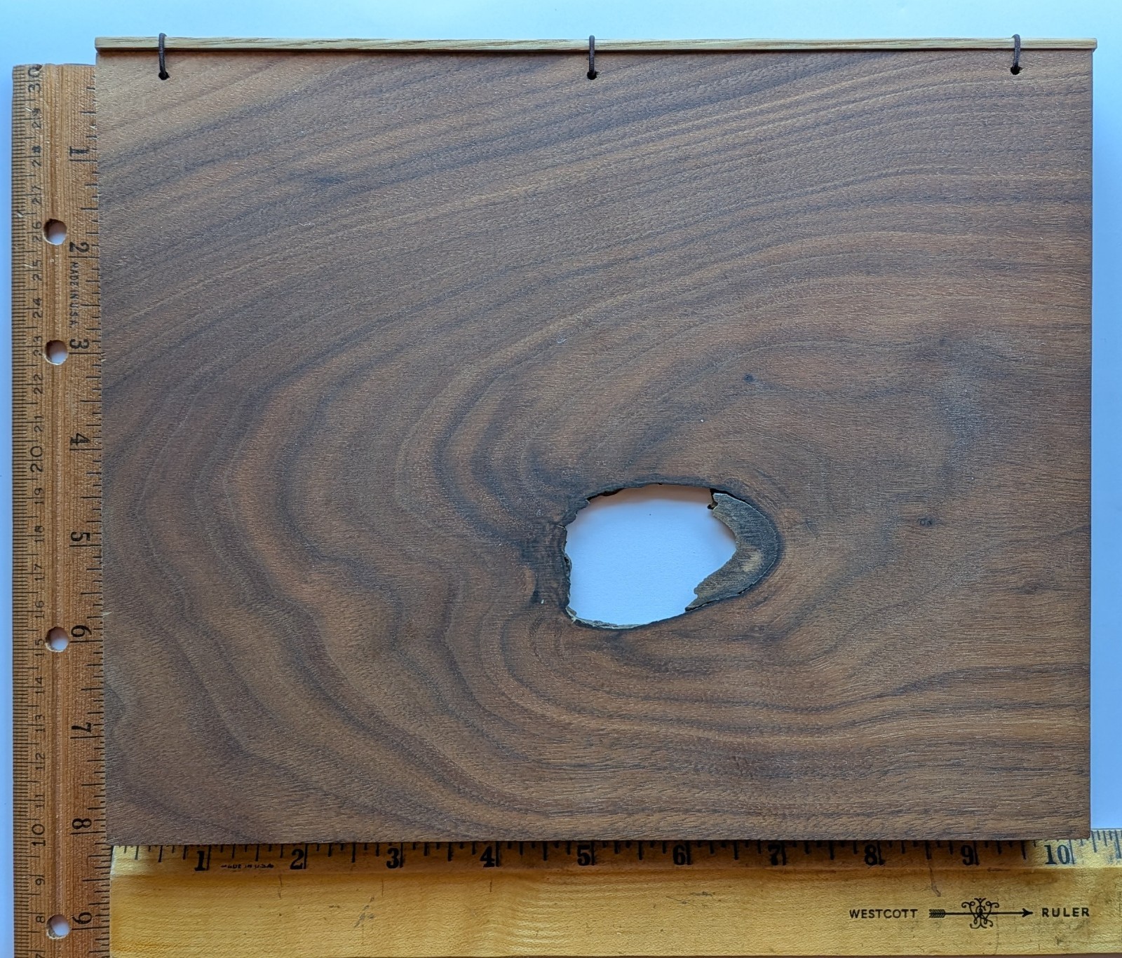 Handmade Walnut Wood Bound Blank Notebook Diary Journal 10” x 8” x 3/4″ NEW