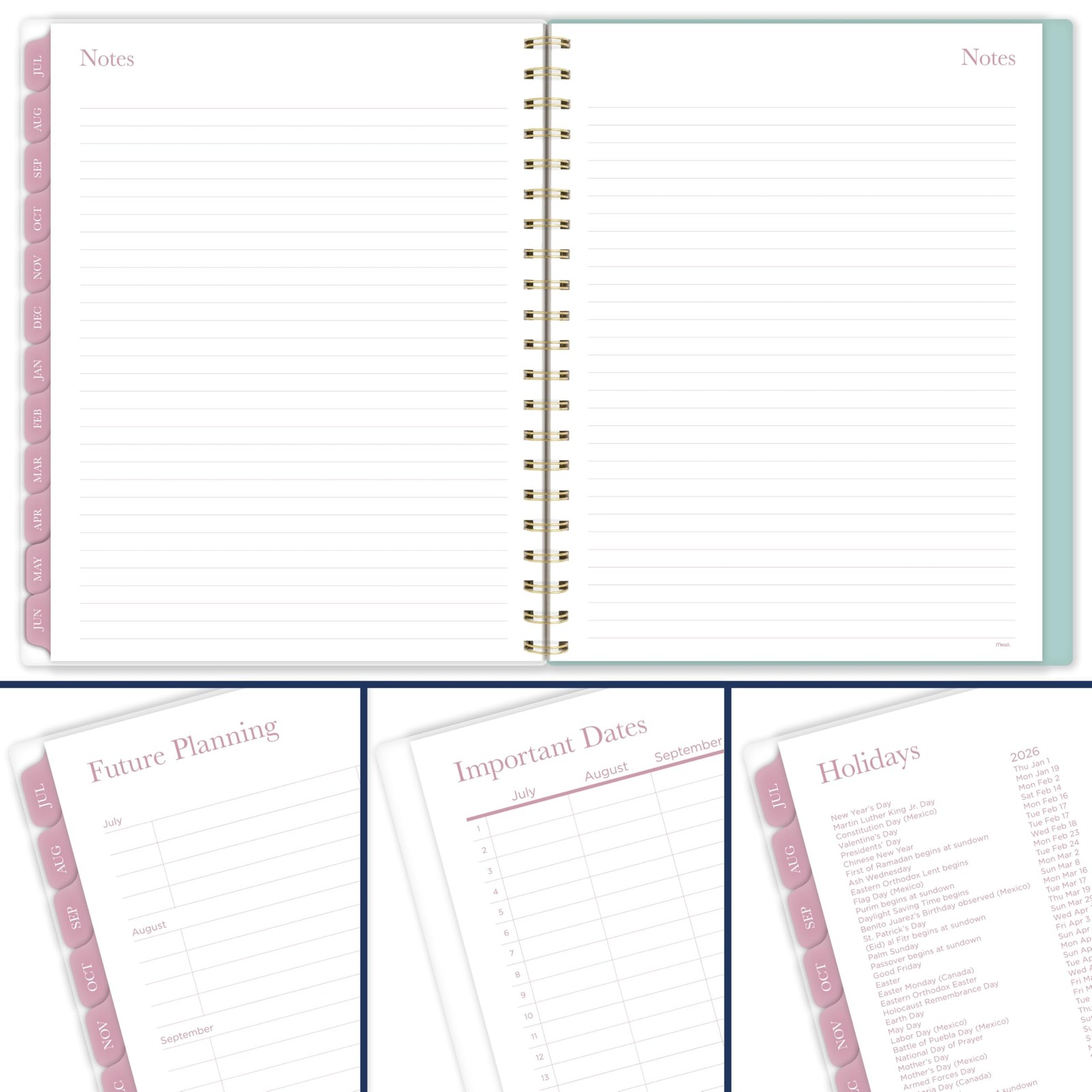Mead Planner 2026-2027 Weekly & Monthly Letter (8.5 x 11 inches), Aster