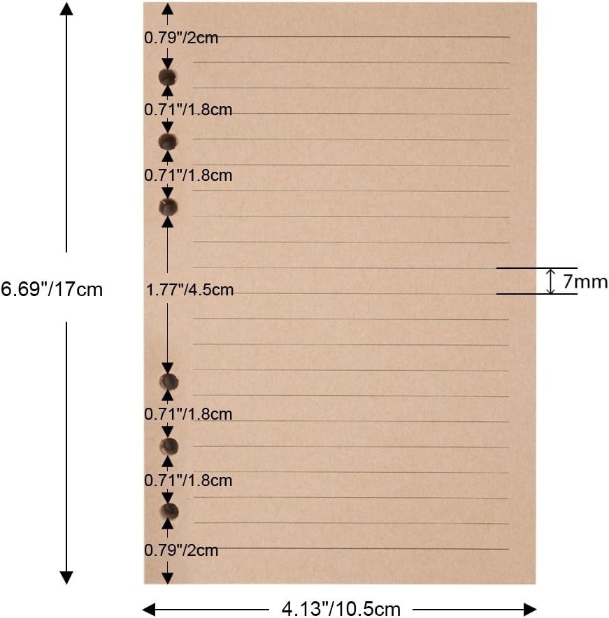 Refills Lined Paper, Refillable A6 Paper for 5×7 Journal Notebook Inserts 200…