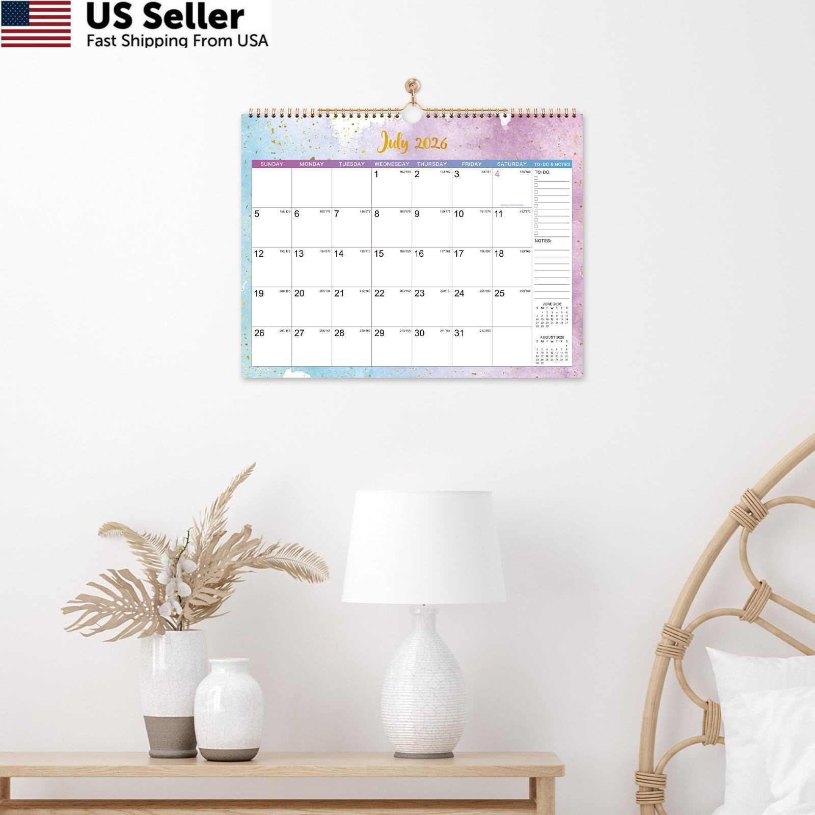 Wall Calendar 2026-2027 – Calendar, JUL 2026 – 14.8″ x 11.5″, white