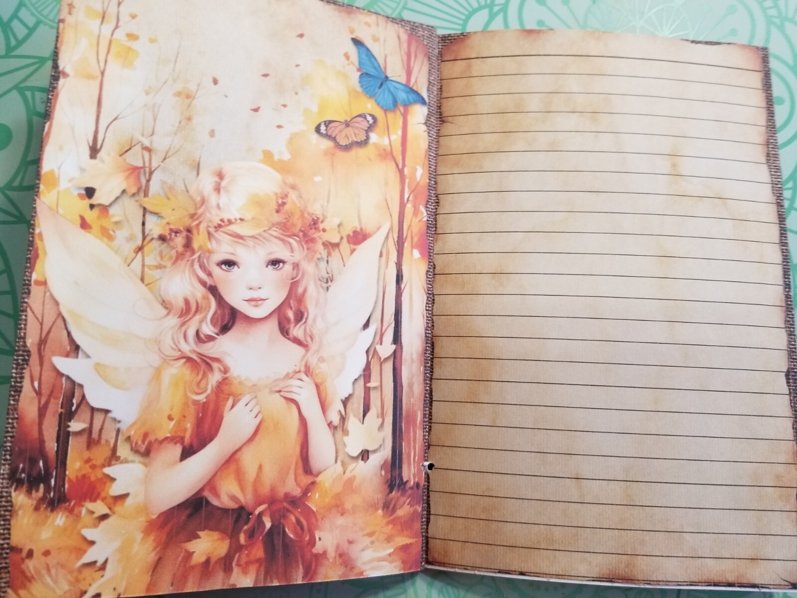 Junk Journal Blank Booklet “FOREST FAIRIES” HANDMADE FULL SIZED 9X6 40pgs